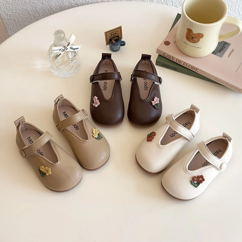 2025儿童鞋小皮鞋时尚浅口春秋休闲鞋软底女宝小童百搭韩版宝宝鞋