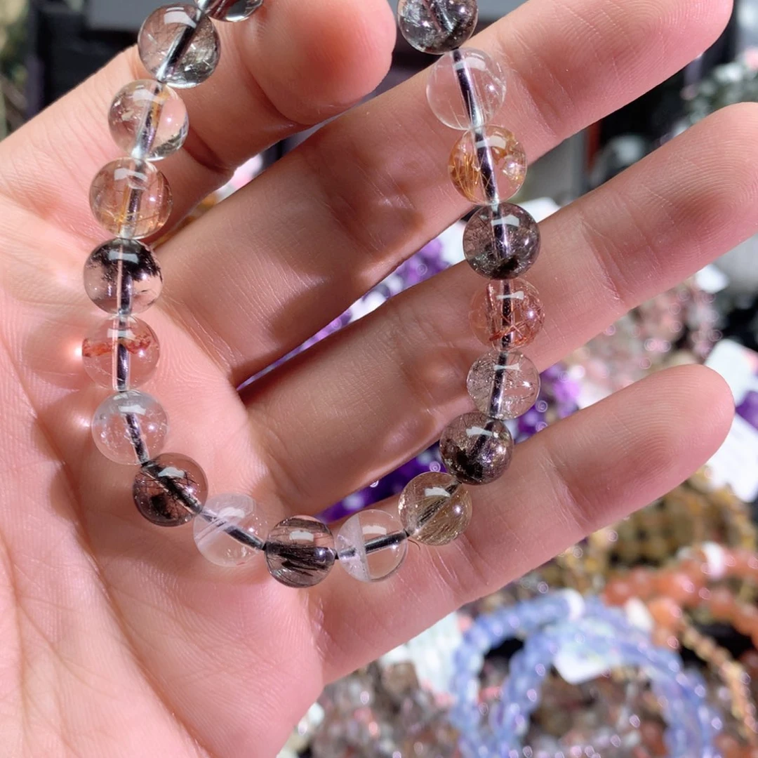 水晶手链未镶嵌快****虾幽灵发晶9