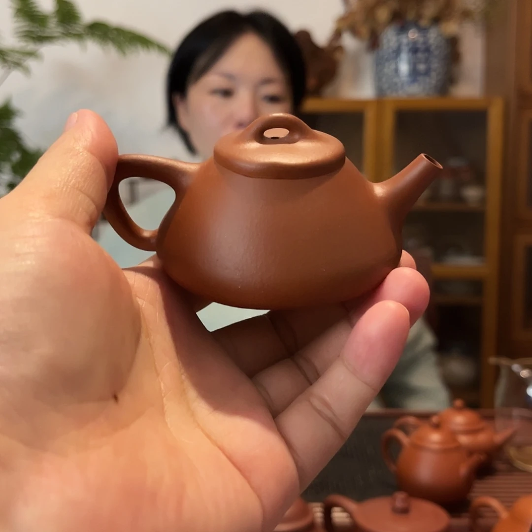 茶壶紫砂紫砂原矿朱泥子野石瓢