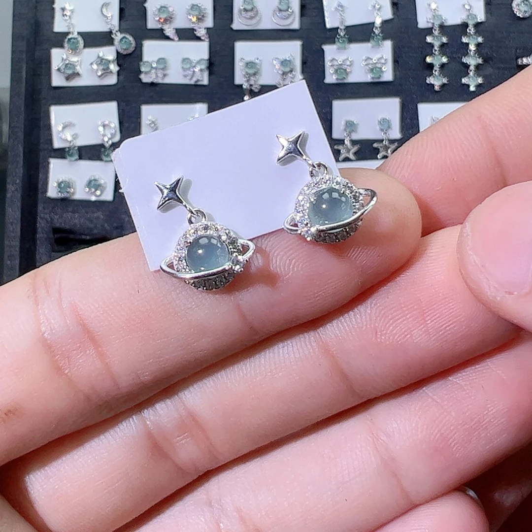 银S925镶嵌手链翡翠天然翡翠