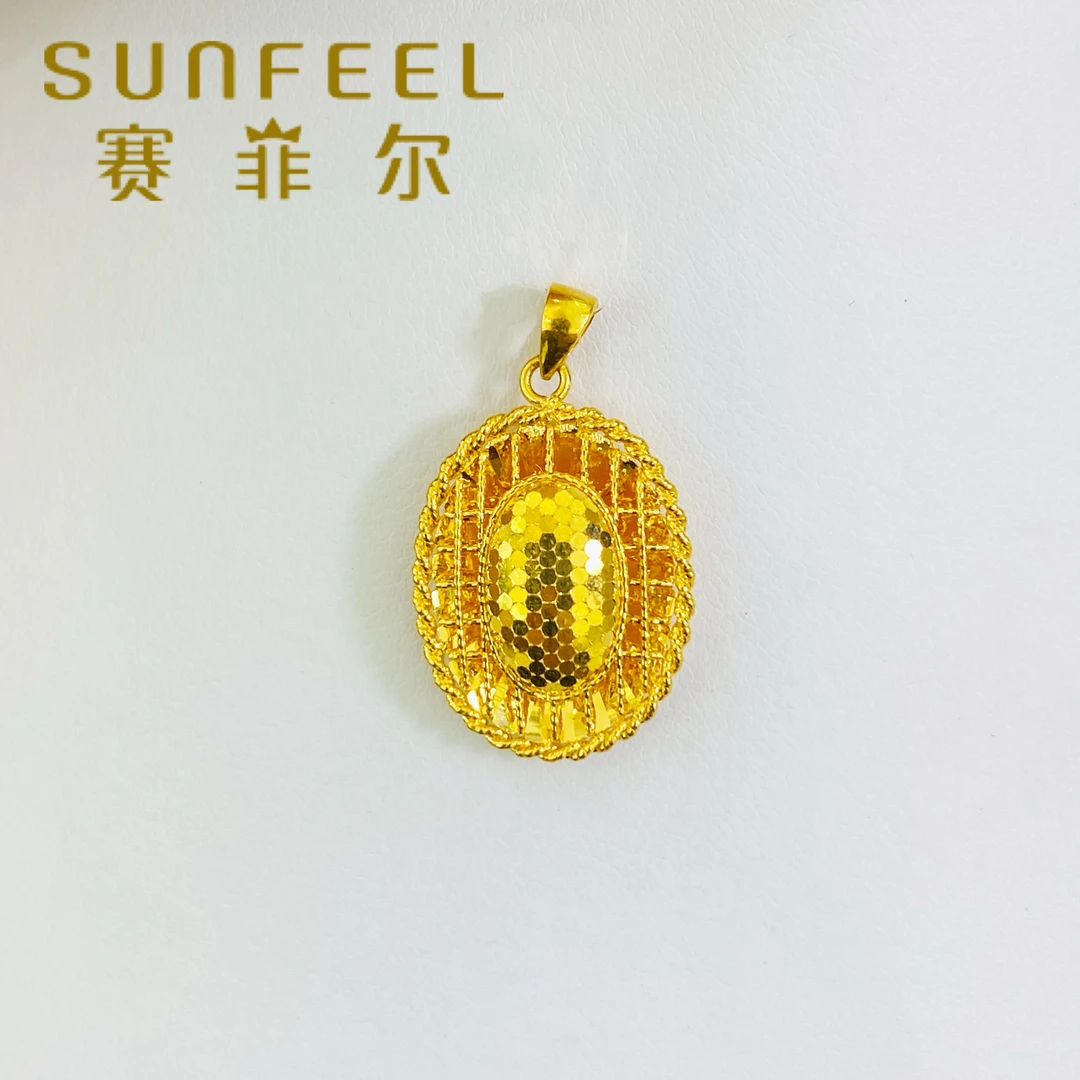 【双十一好物推荐】赛菲尔万足®足金鸽子蛋黄金吊坠流行款洋气