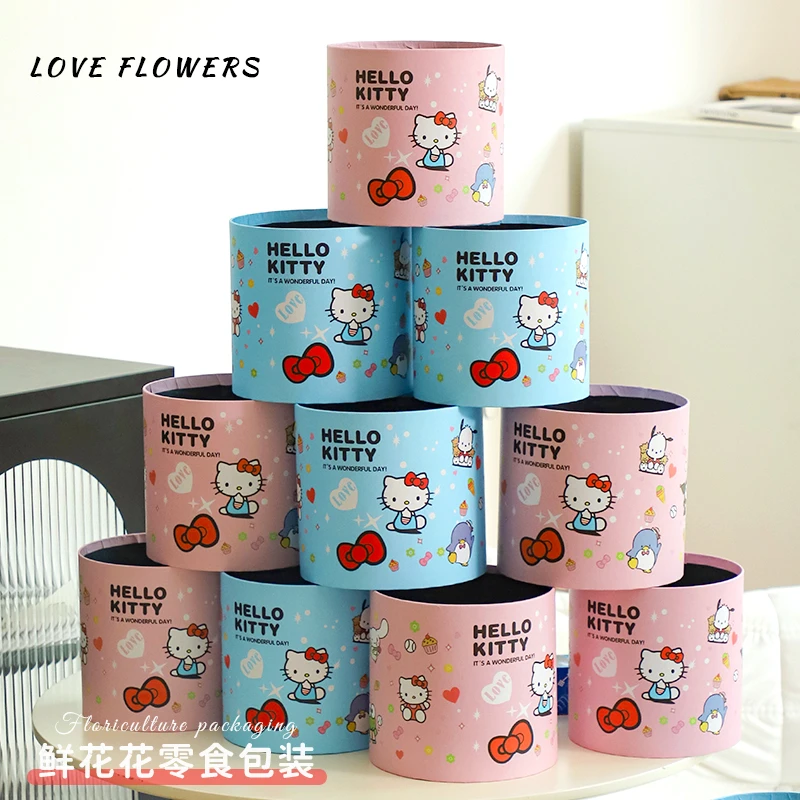 儿童节KT猫抱抱桶花艺零食diy卡通插花桶花艺礼品diy礼盒