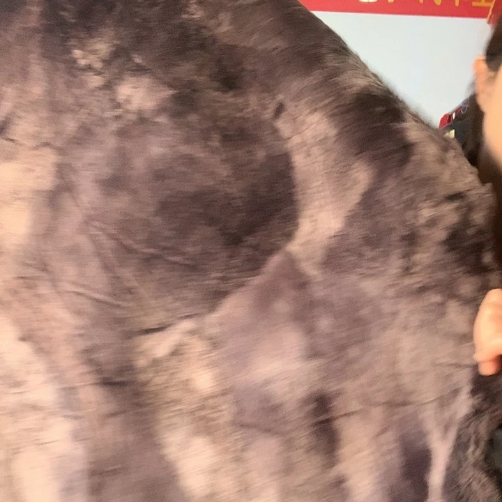 事***意羊毛羊皮毛一体深棕色三件套一套微瑕