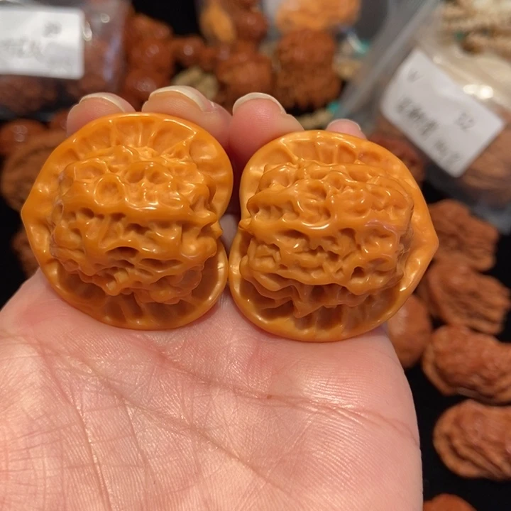 文玩核桃把件37瓷娃娃官印狮子头224