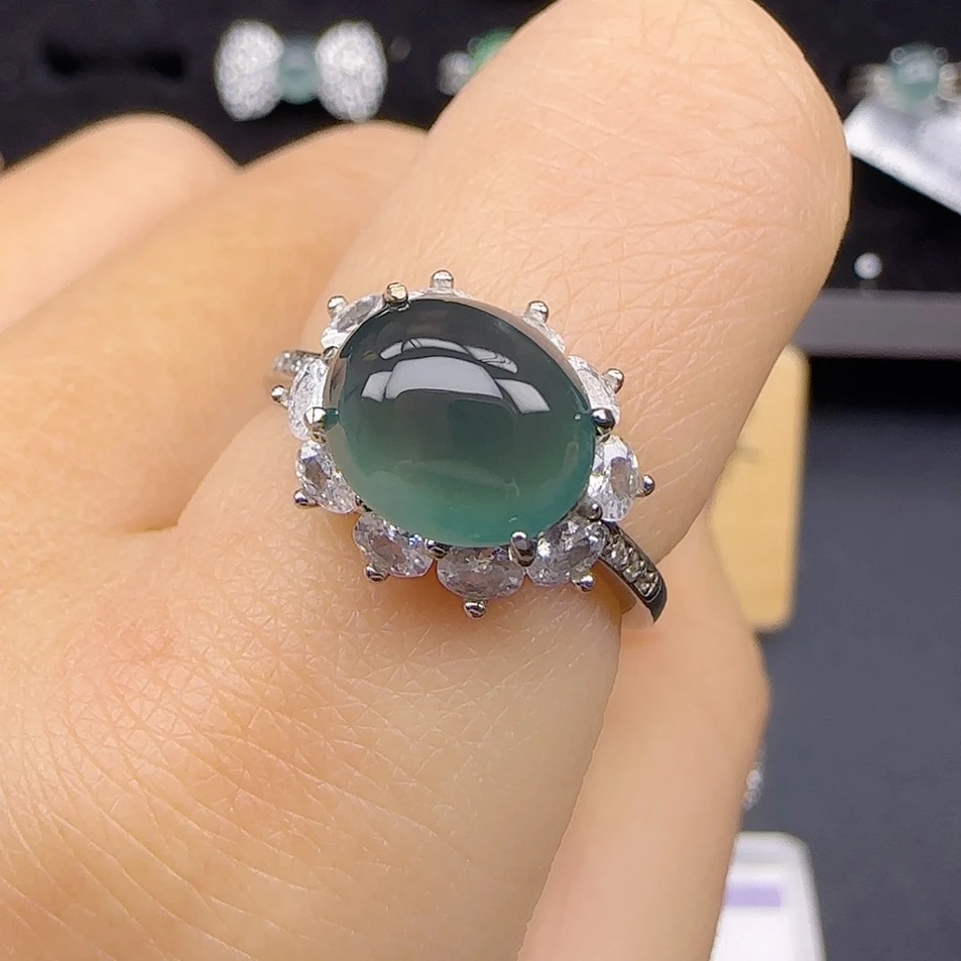 银S925镶嵌戒指翡翠