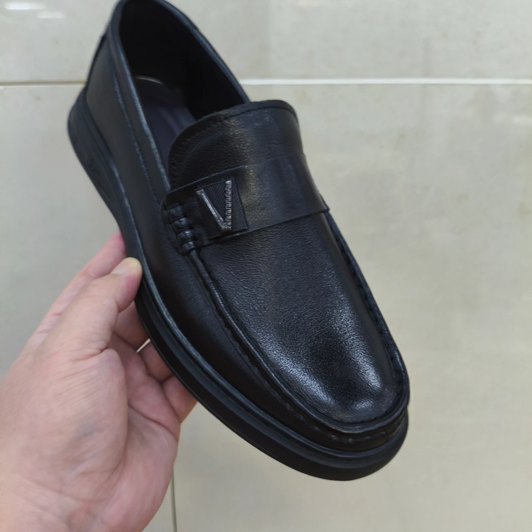 男鞋真皮软底新款软皮脚蹬防滑百搭爸爸透气商务休闲男士皮鞋豆豆