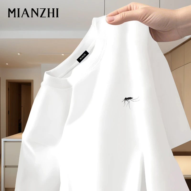 棉致趣味恶搞蚊子短袖t恤男士2025夏季新款纯棉宽松休闲男装体恤