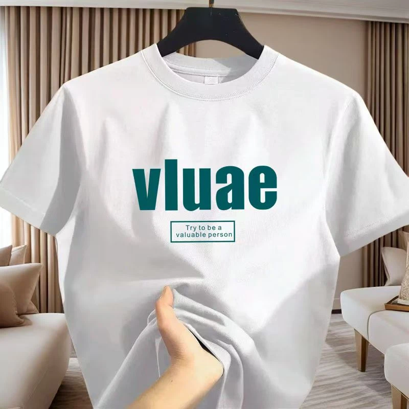 6059新款简约夏季短袖T恤字母休闲百搭上衣（7柜）