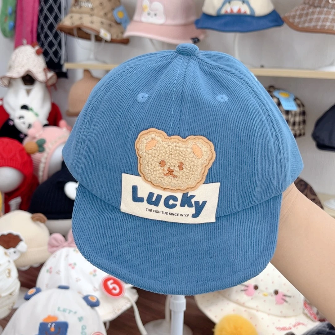 蓝色小熊鸭舌帽43-47cm