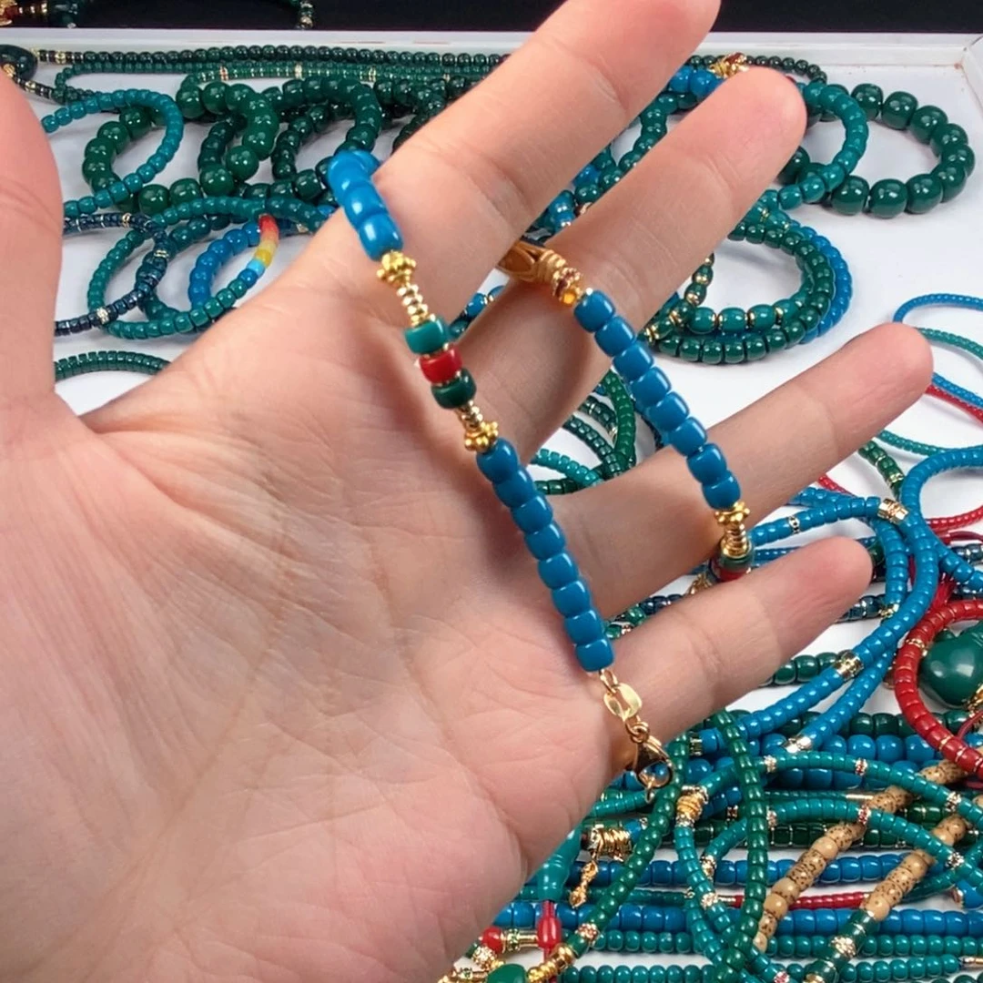 颈饰琉璃哈*手串撞色