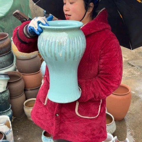 口21高38瑕疵底裂盆子