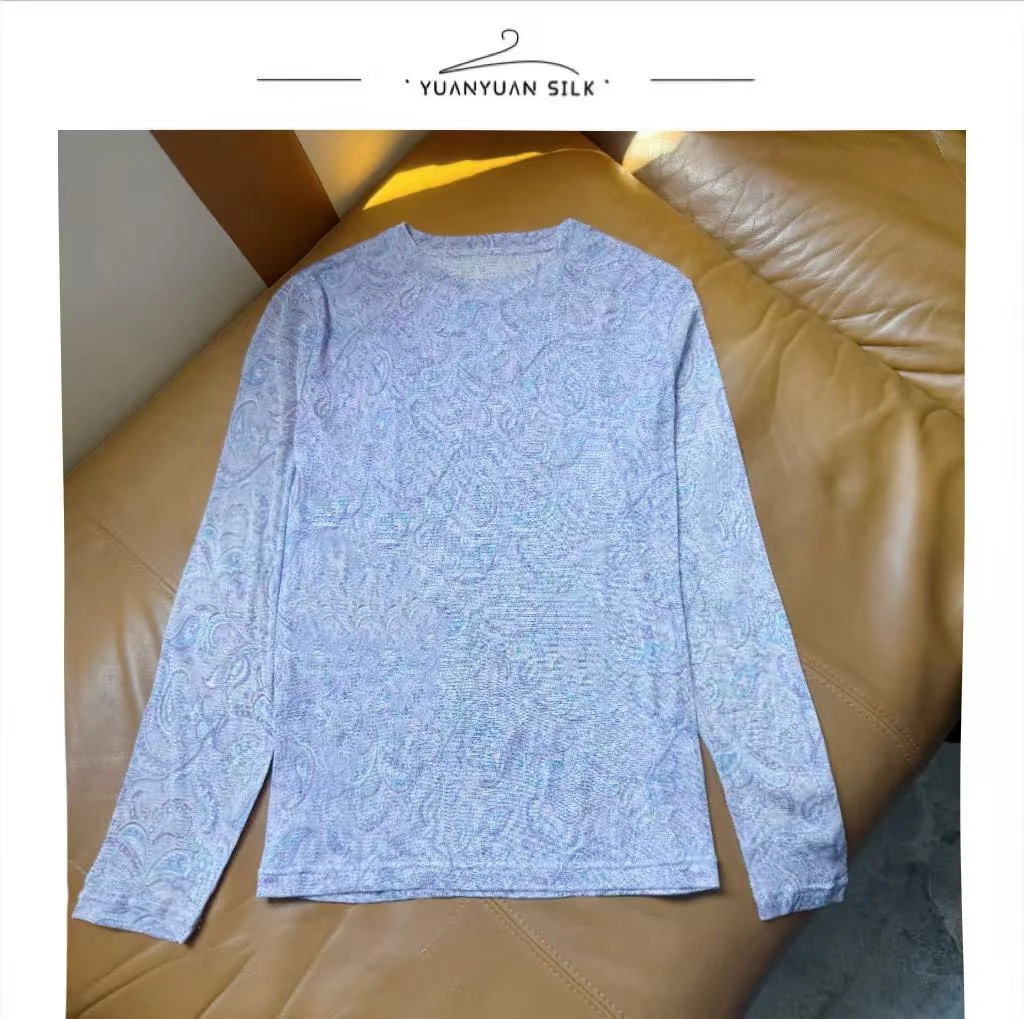 A 100%桑蚕丝/针织双层网眼/冰凉丝滑/透感防晒/长袖上衣w1049-12
