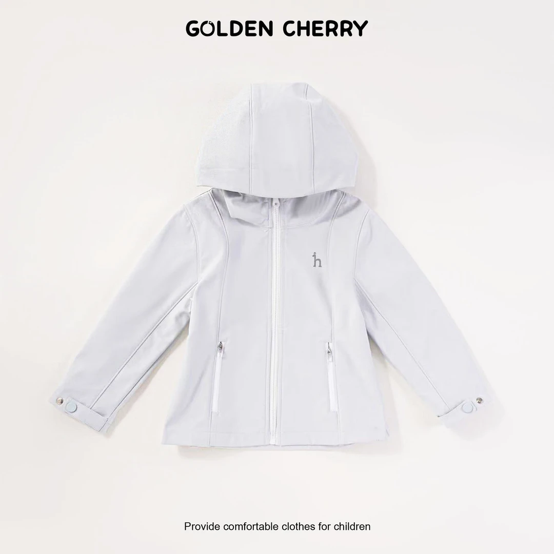 【金樱桃】小童h小标拉链连帽风衣外套64901