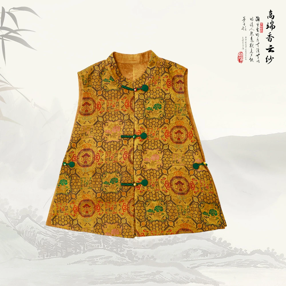 新款复古提花立领民族风百搭宽松马甲539730