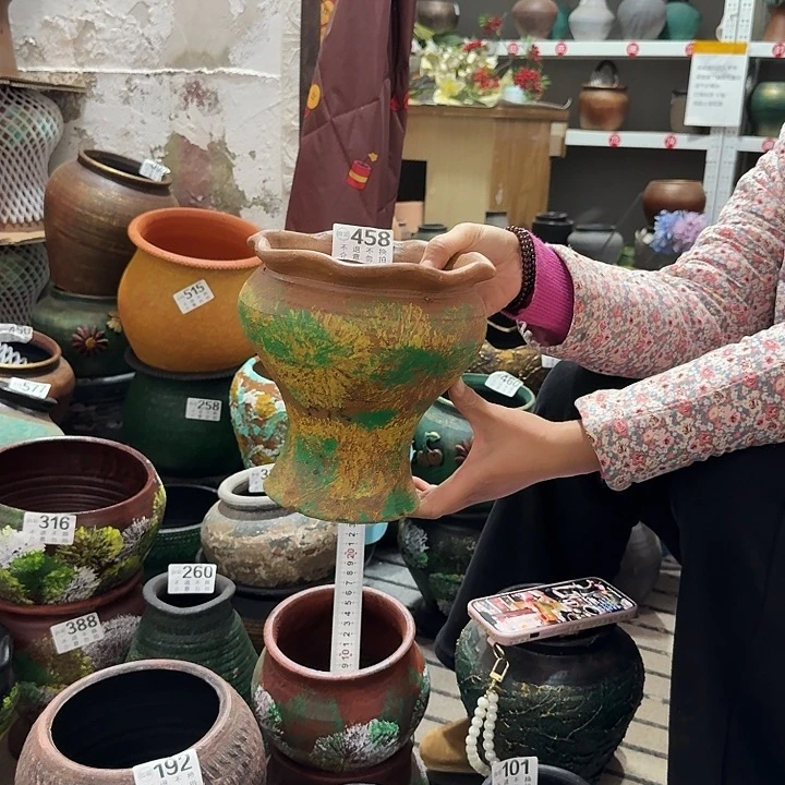 彩绘鱼尾458高度19口径18