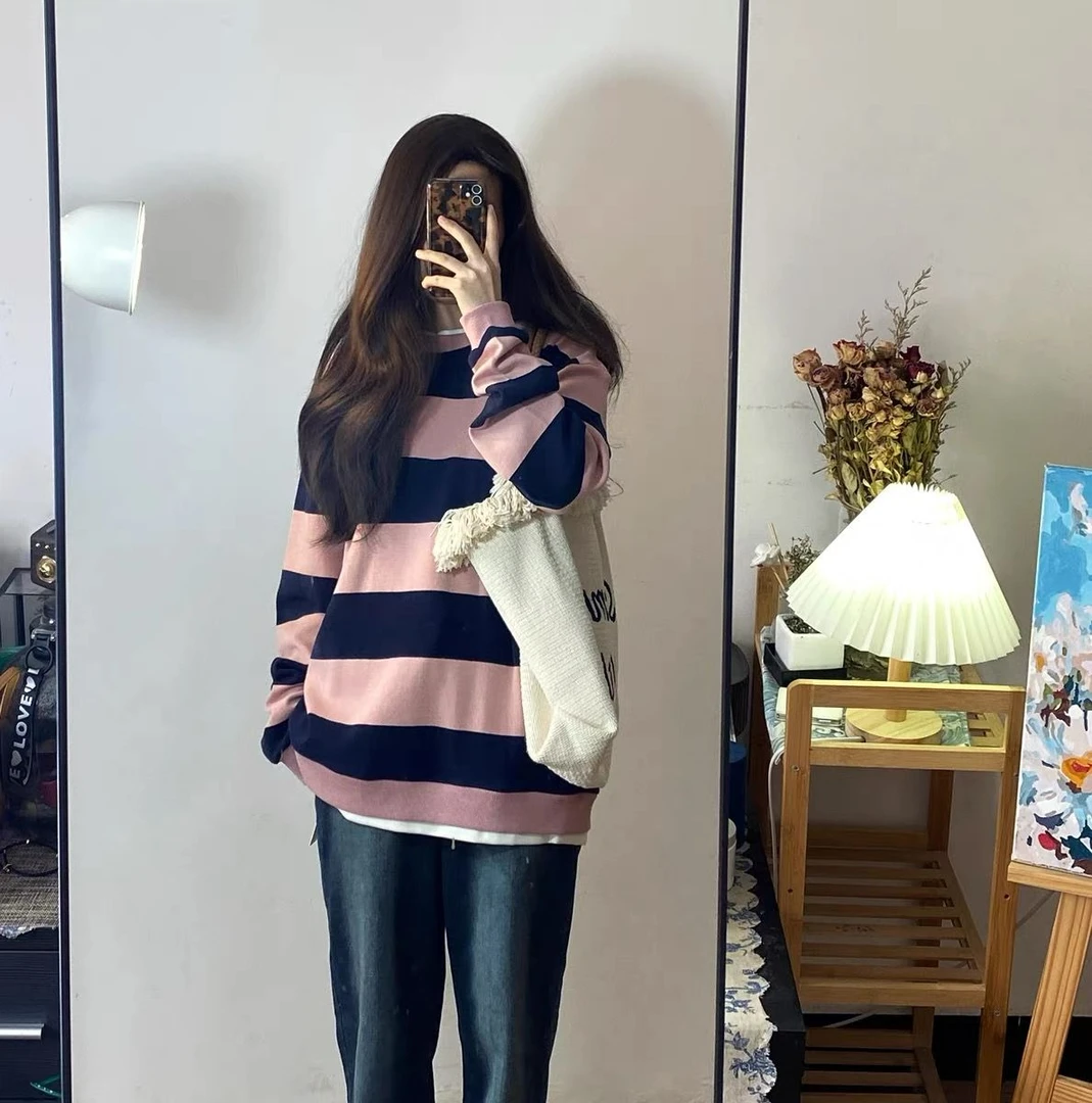 丹新款卫衣女2025年新款套头连帽宽松学生外套秋冬大码加厚加绒