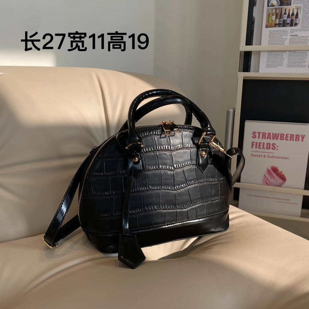 【头层牛皮】真皮女包手提单肩斜挎包贝壳包