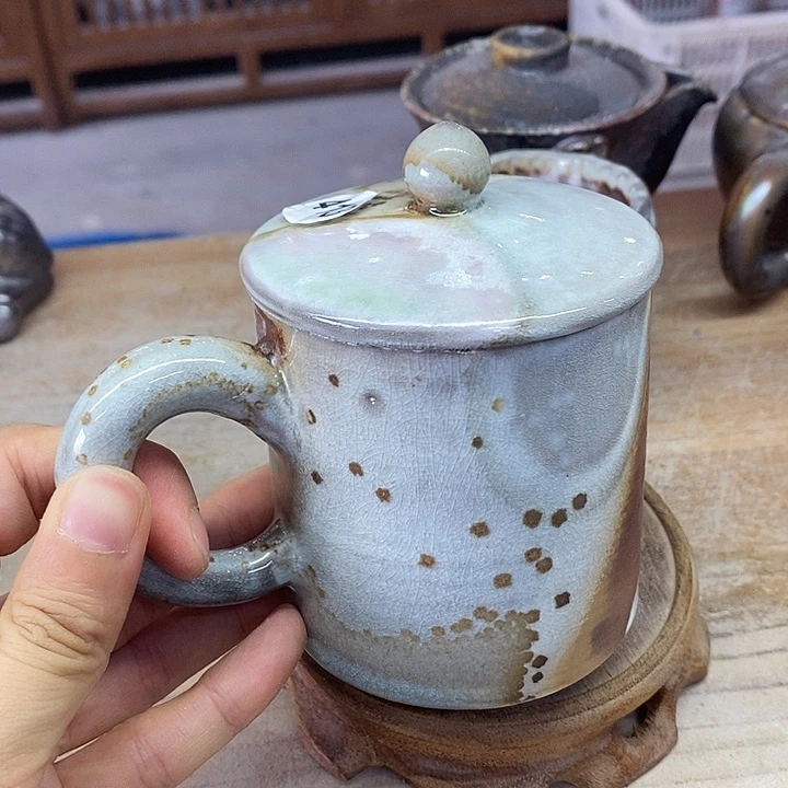 乜***野陶园柴烧，精品高货413裂纹