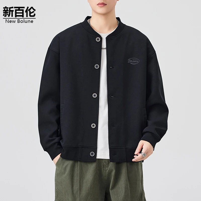 新百伦/NEW BOLUNE美式潮流夹克男秋冬新款百搭帅气简约宽松外套