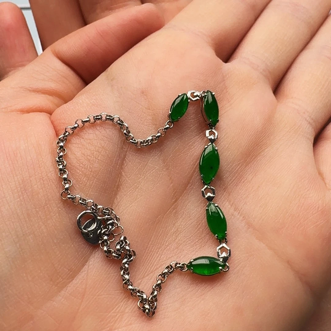 翡翠颈饰18K金镶嵌手链