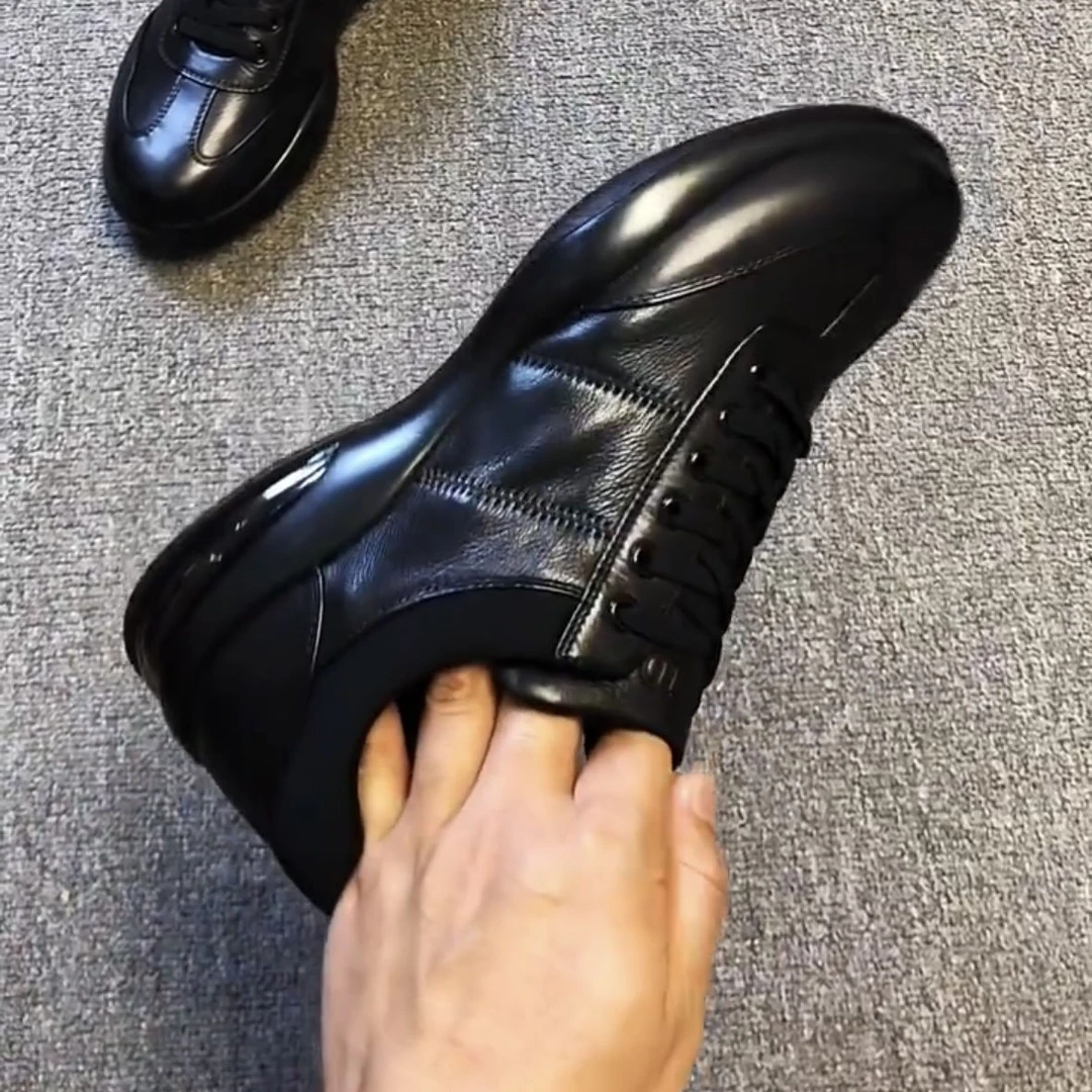 2025年春秋男鞋新款低帮休闲软皮韩版鞋男士一脚蹬皮鞋百搭皮鞋