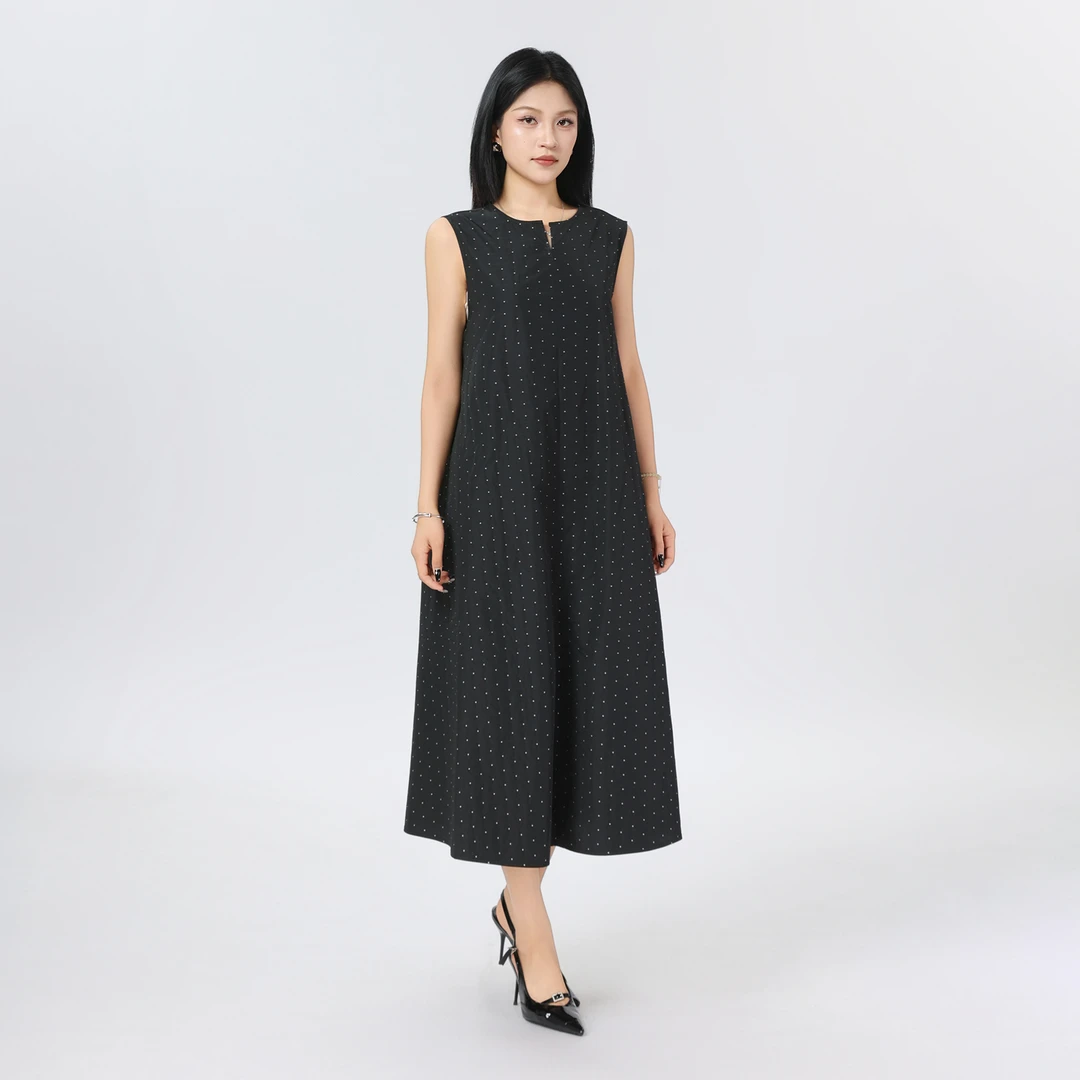 AMASS/阿玛施夏季新款通勤风时尚气质法式设计中长款连衣裙550005