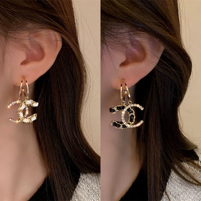 铜合金仿水晶耳饰 2025轻奢编织耳夹无耳洞高级感气质DM-R100