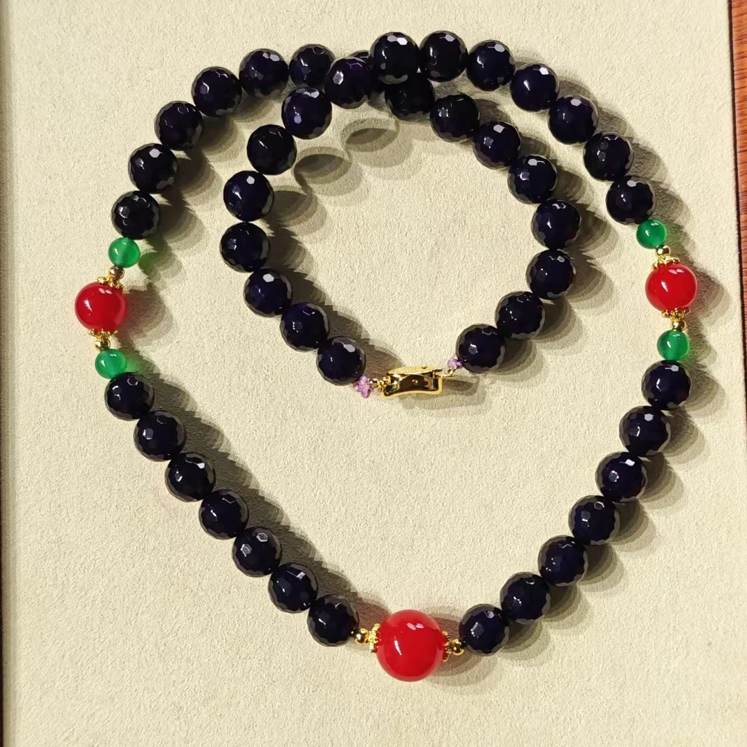 盛世典藏  优选级原矿原子原切紫杉醇加血玉红景天项链G30