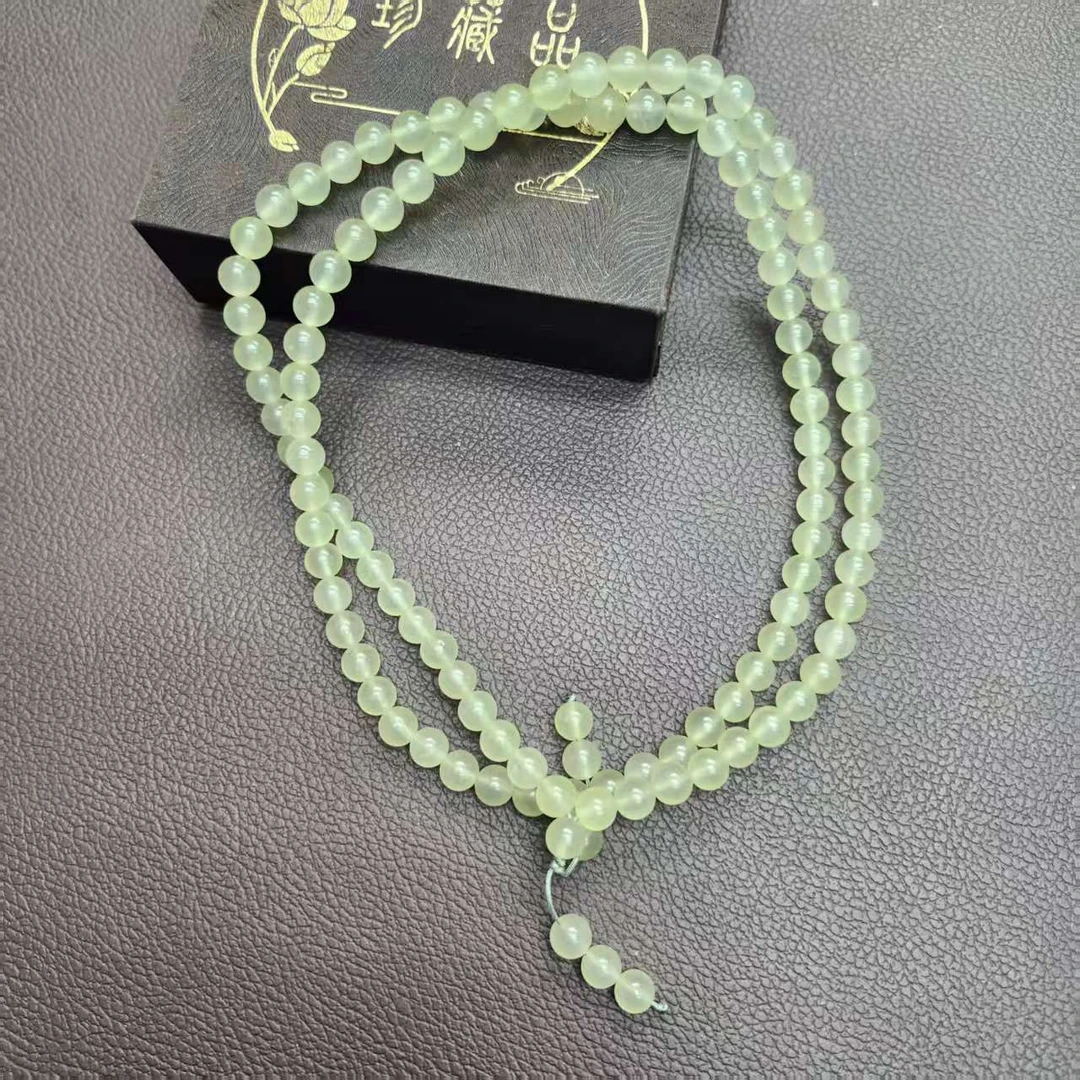 岫玉精美圆珠108粒手持手把件-百搭