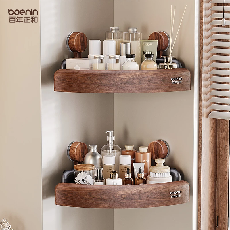 免打孔吸盘卫生间浴室置物架厕所洗手洗漱台墙上三角收纳洗澡壁挂