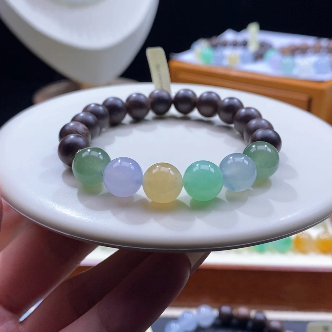 未镶嵌手串翡翠糖果色手串
