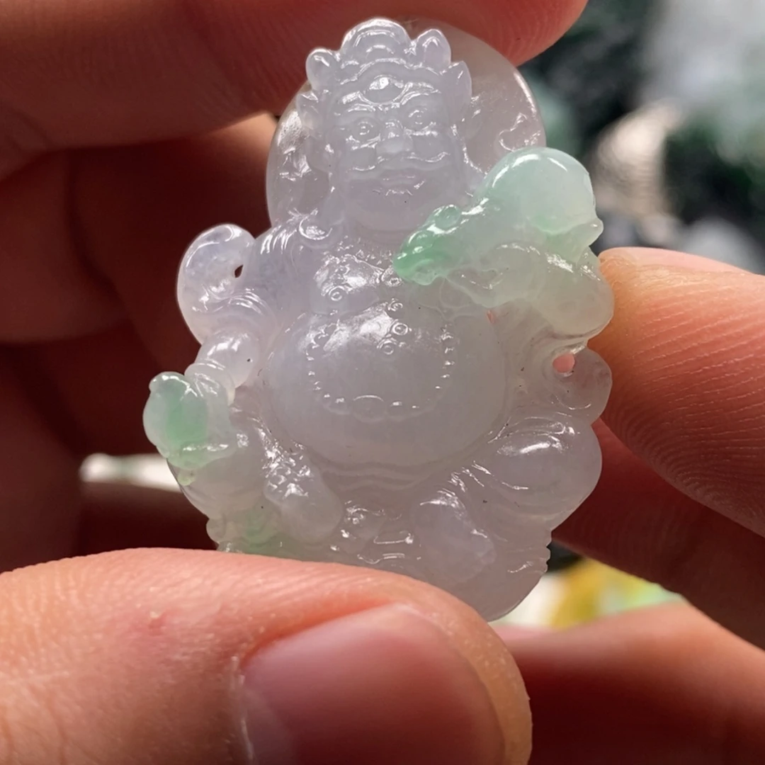 定制翡翠未镶嵌天然翡翠A货黄财神