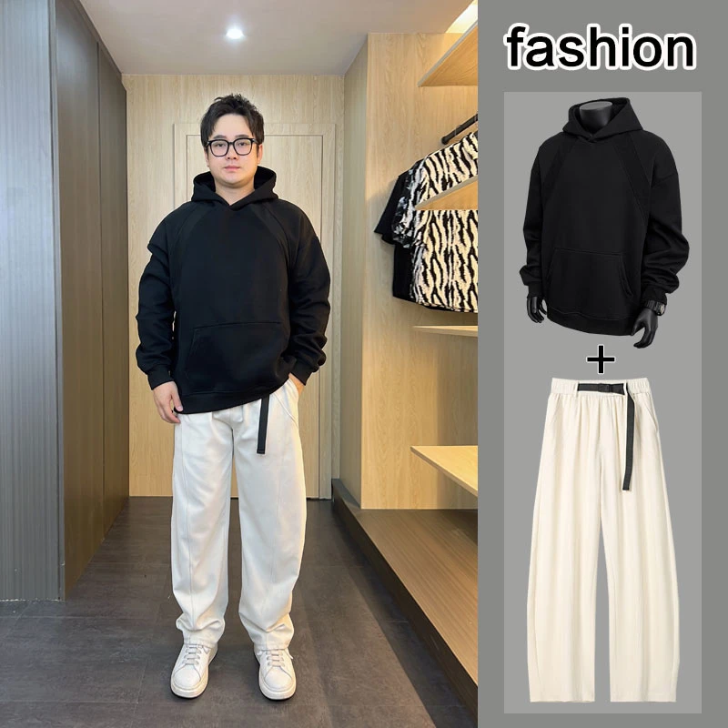 秋季男士卫衣韩版休闲春秋连帽外套百搭男生休闲套装宽松时尚潮流