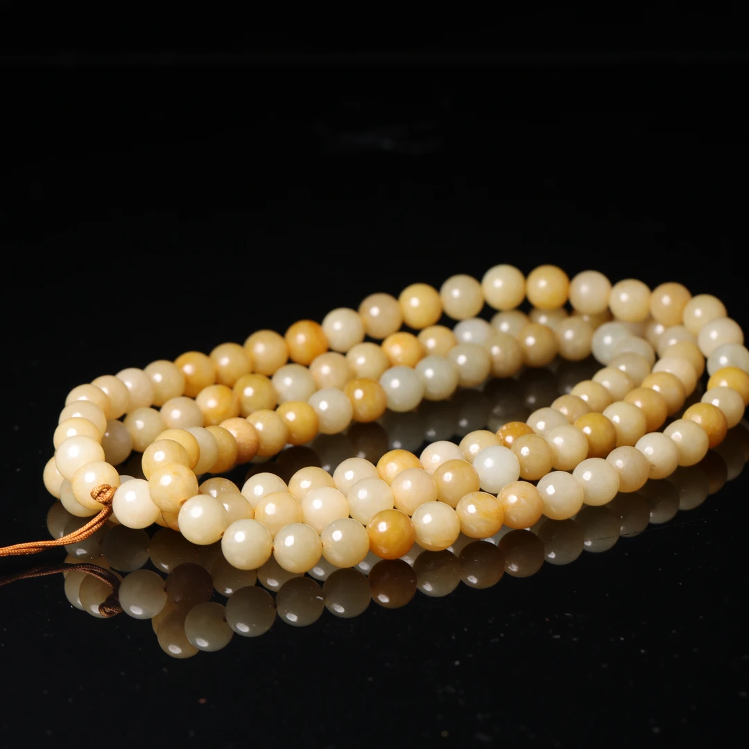 旧藏和田玉素珠项链