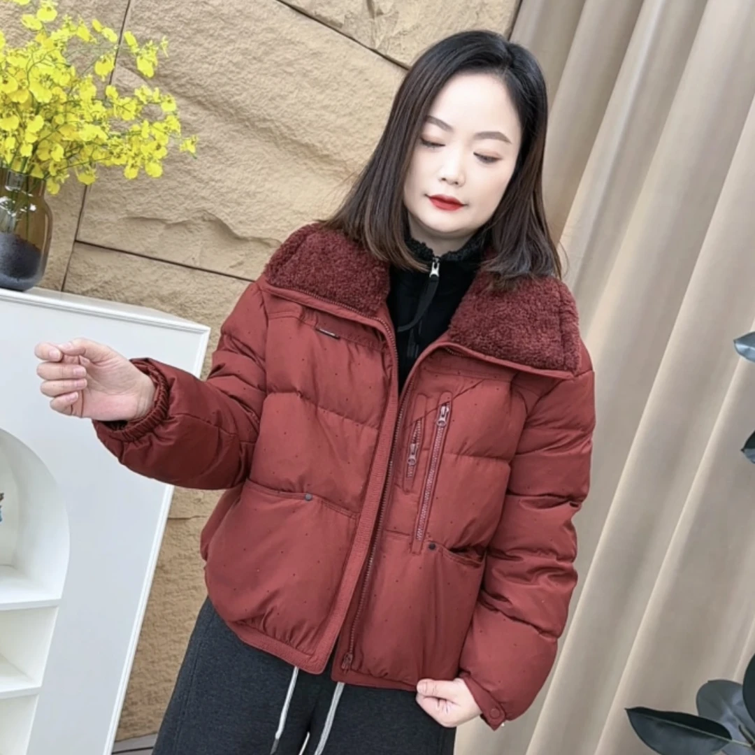 冬季新款爆款宽松显瘦保暖大翻领网红款女士羽绒服WL8868