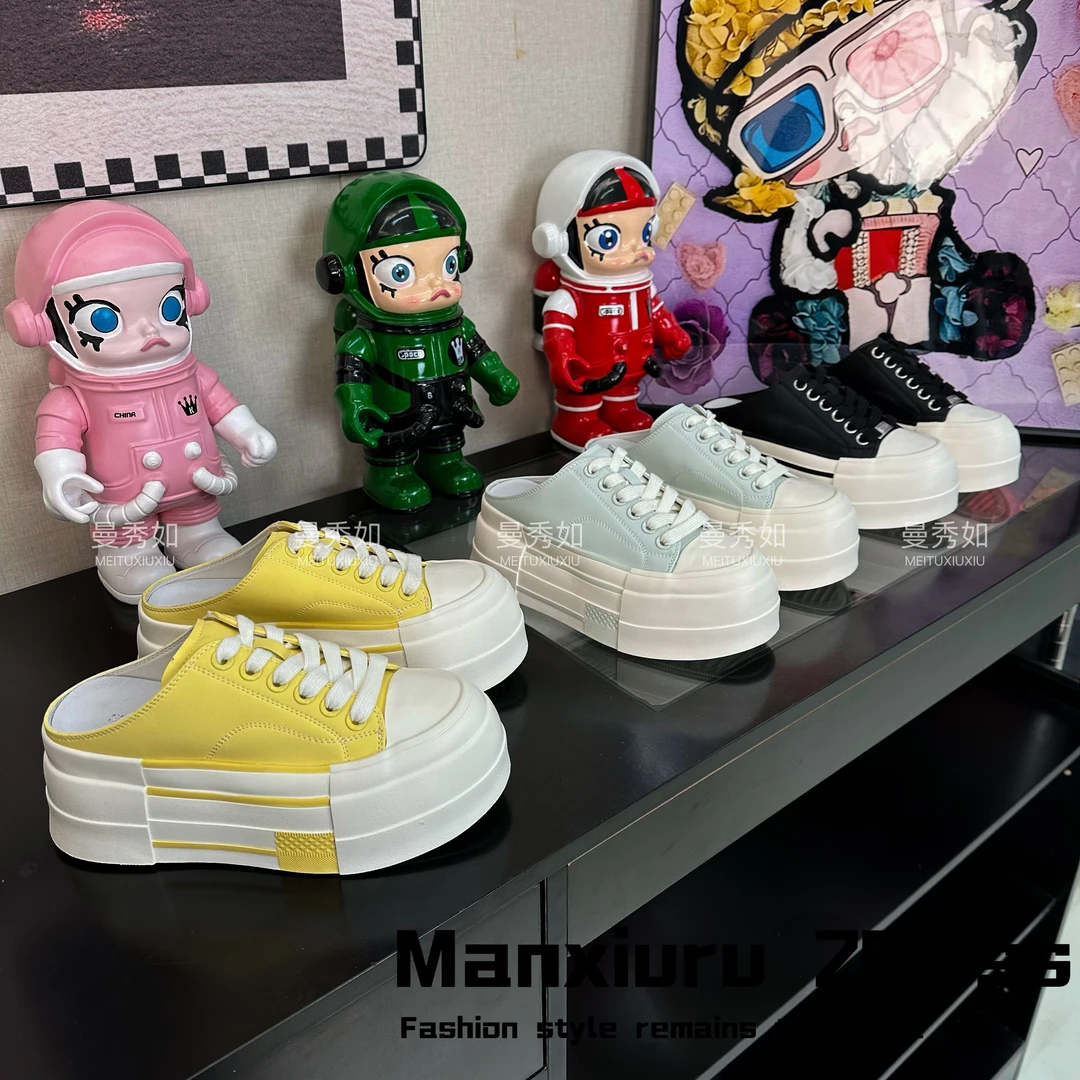 【曼曼】欧货“薄荷曼波”2025增高厚底百搭包头外穿懒人半拖休闲鞋