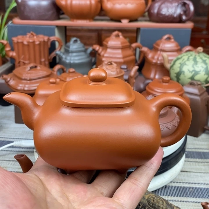 茶壶紫砂四方传炉300cc原矿赵庄朱泥特价