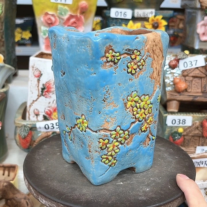 紫砂花盆粗陶材质多肉花盆