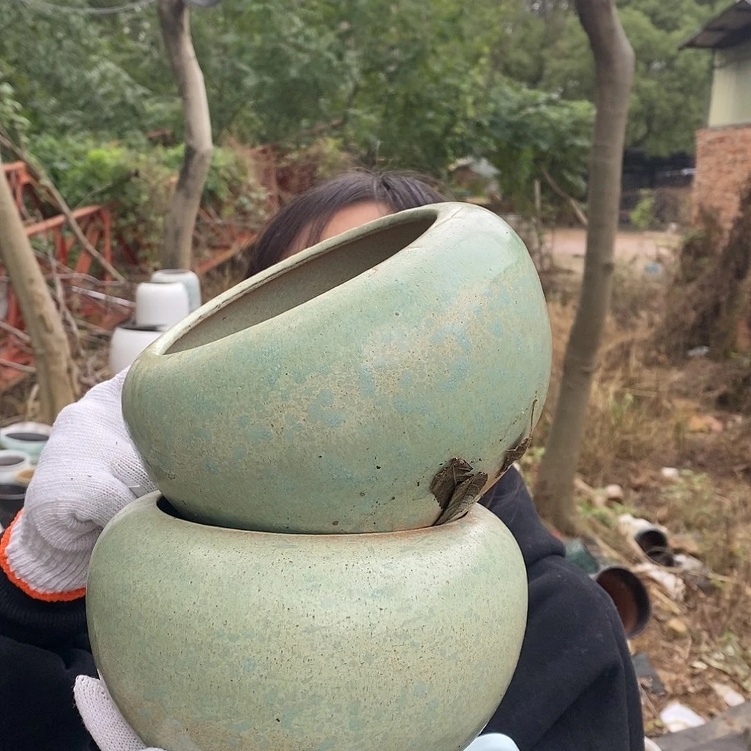 紫砂花盆瑕疵口径12高12