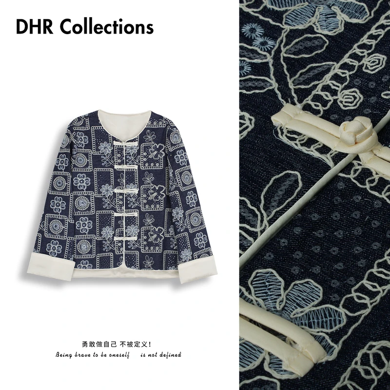 DHR COLLECTTIONS豆豆【梦中花】春季薄款刺绣新中式短外套女-D5911