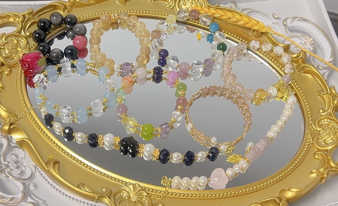 【福袋】天然水晶玉石玛瑙手串随机发一