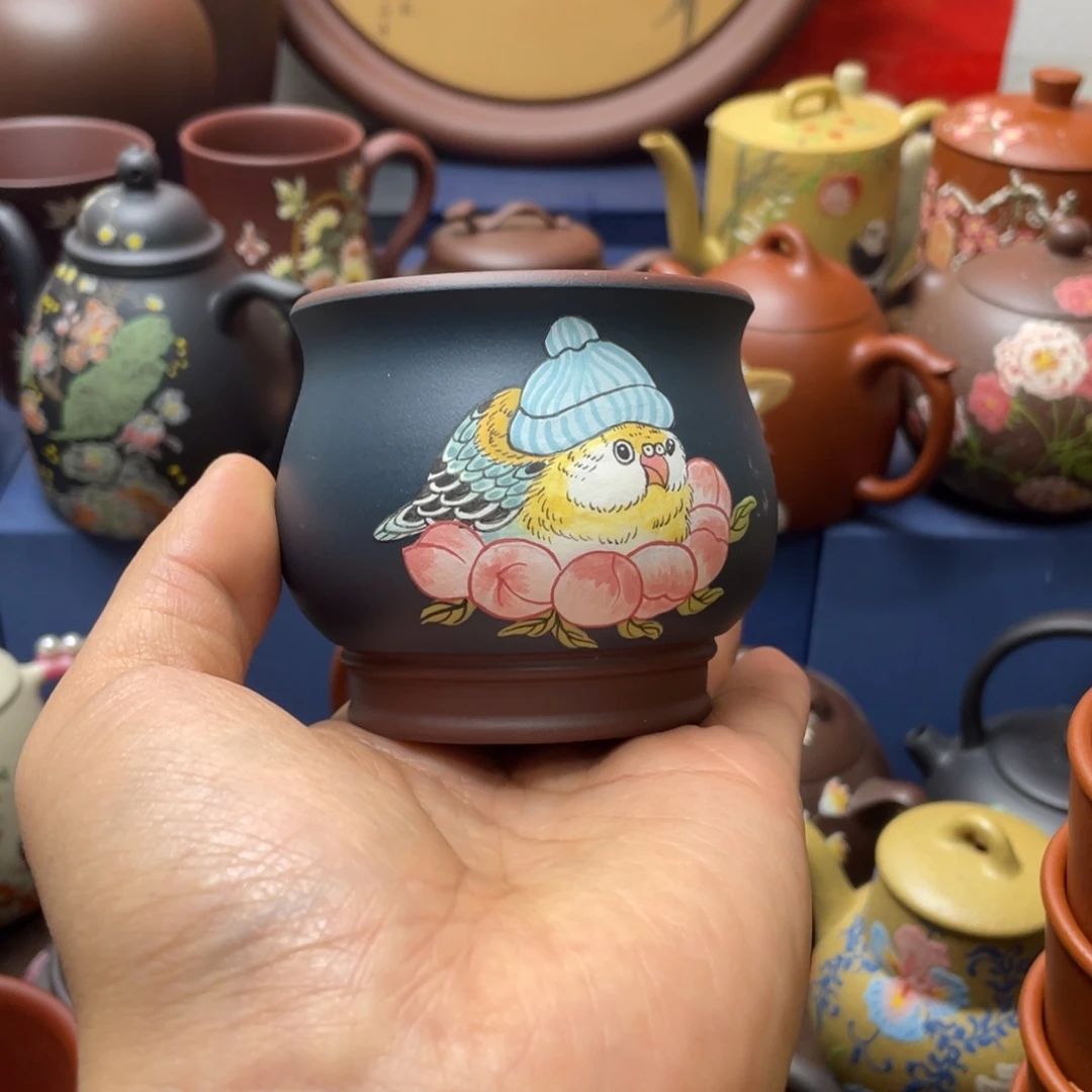 红泥茶杯紫砂主人杯150cc