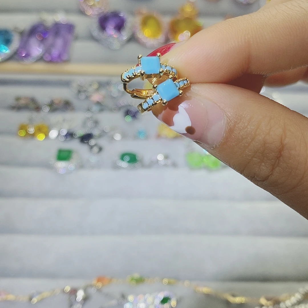 【闪购商品】托帕石耳饰银S925镶嵌