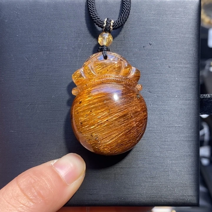 颈饰未镶嵌发晶铜发晶满发福袋吊坠