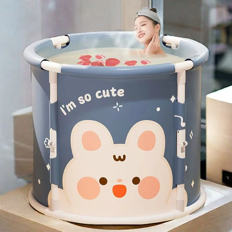 外贸尾单*儿童尺寸【65*60】推荐框架折叠免安装加厚泡澡桶