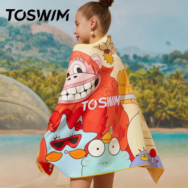 TOSWIM吸水速干毛巾浴巾便携运动健身时尚印花户外薄款游泳快干