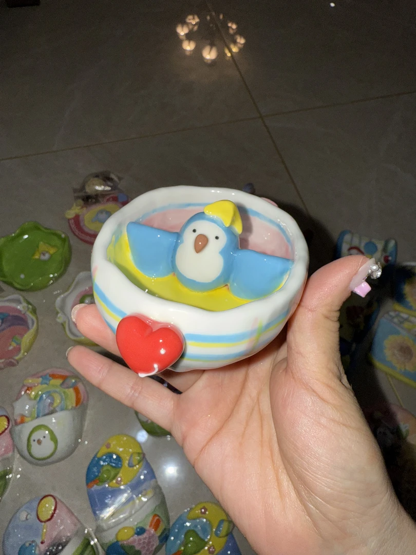 星星帽格子圆碗蓝和尚