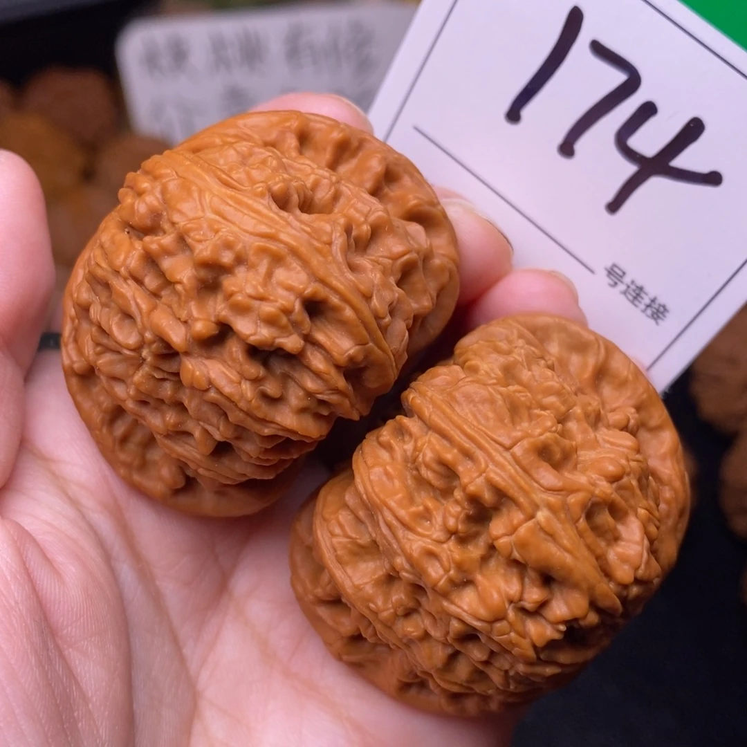 把件文玩核桃174闷尖球白狮子头4.8