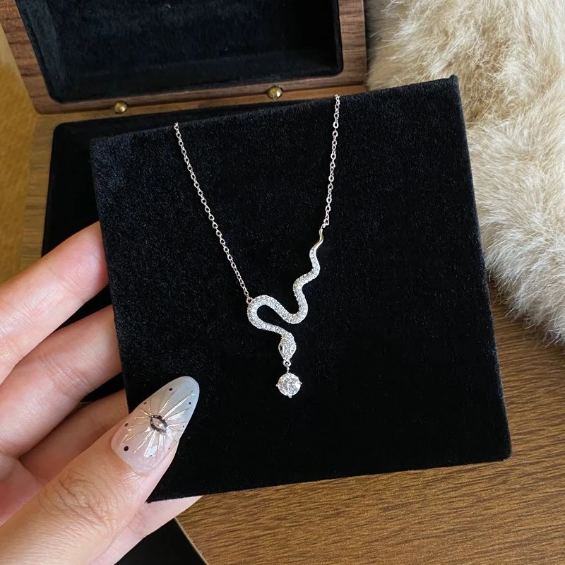 柯柒 钛钢项链 灵蛇项链女轻奢小众设计感时尚百搭本命年锁骨链