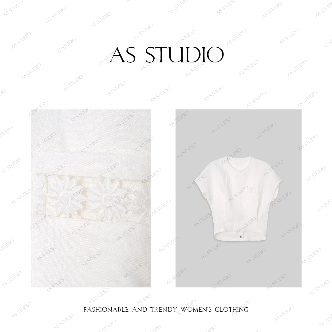 【AS花口袋】25新原创简约纯色百搭收腰显瘦短袖AS25XTX4798